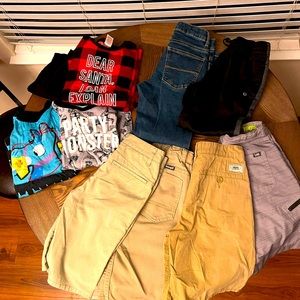 Boys size 10 lot of PJ’s, pants & shorts